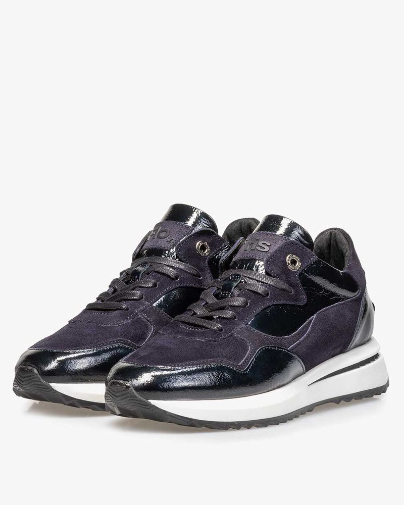 Sneaker Lackleder blau