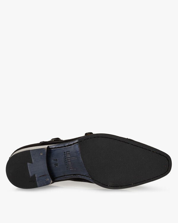 Monk strap suede black