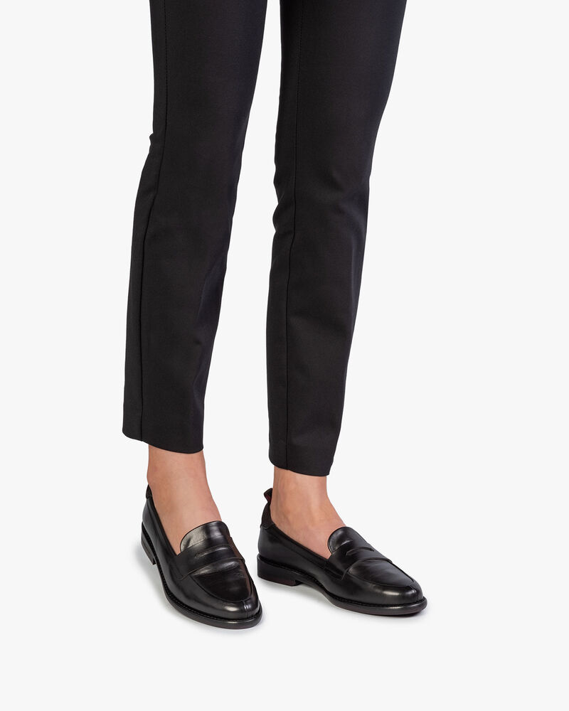 Black calf leather loafer