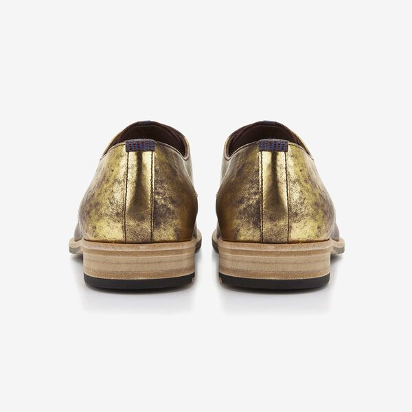 Floris van Bommel men's lace-up shoe in gold metallic leather