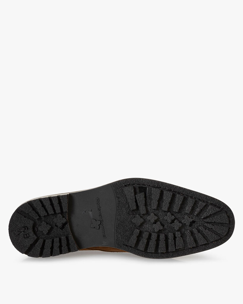 Schn&uuml;rstiefel Wildleder cognac