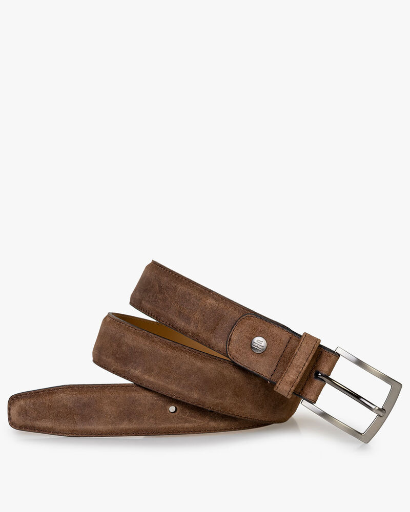Belt suede leather cognac