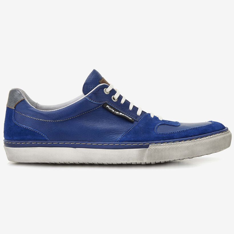 Floris van Bommel cobalt blue leather men's sneaker
