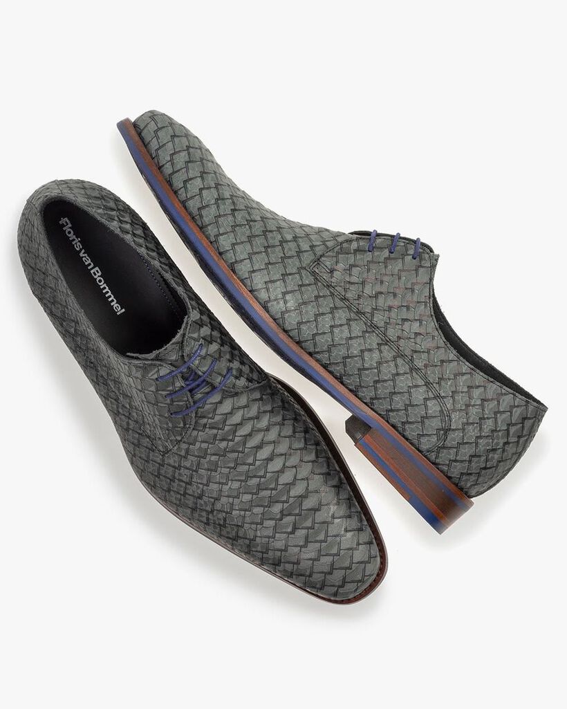 Lace shoe green nubuck leather