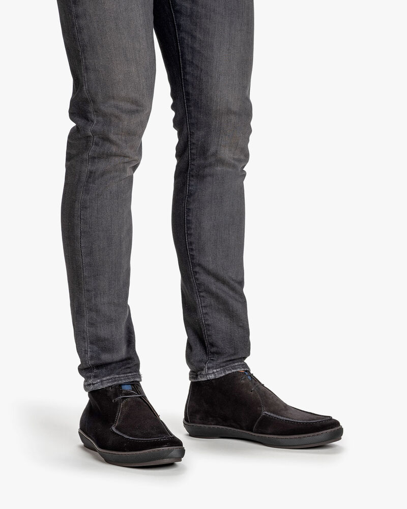 Schn&uuml;rstiefel Wildleder schwarz