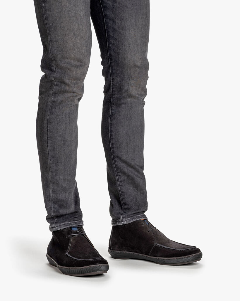 Schn&uuml;rstiefel Wildleder schwarz