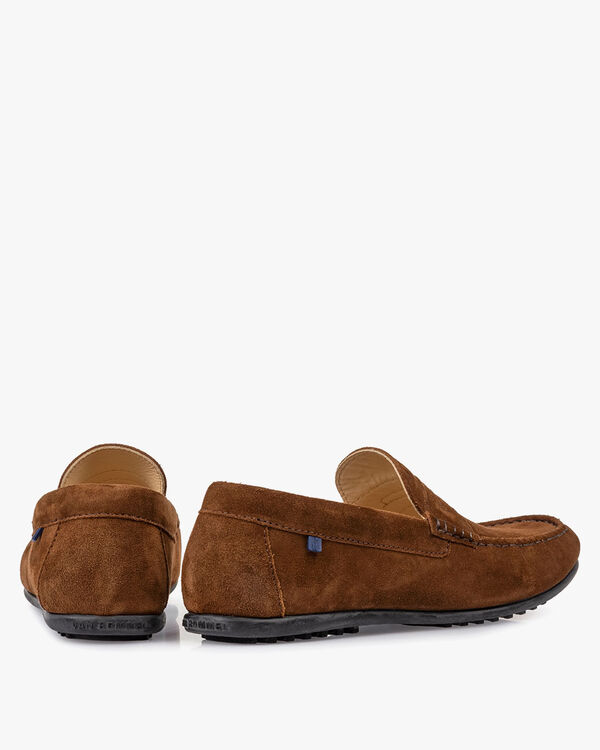 Moccasin suede leather brown