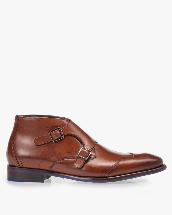 Schnallenschuh Kalbsleder cognac