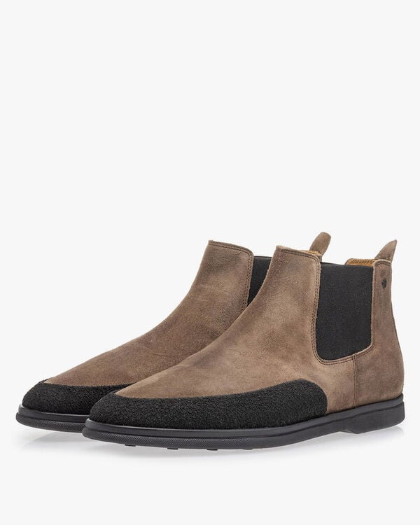 Suede leather Chelsea boot taupe