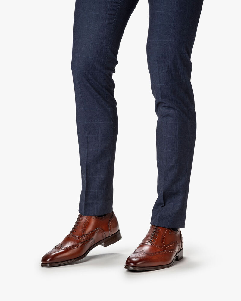 Schn&uuml;rschuh Kalbsleder cognacfarben