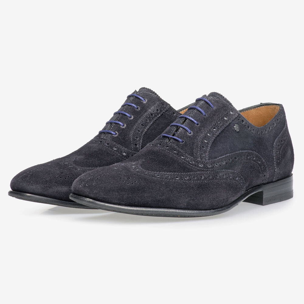 Dunkelblauer Wildleder-Brogue