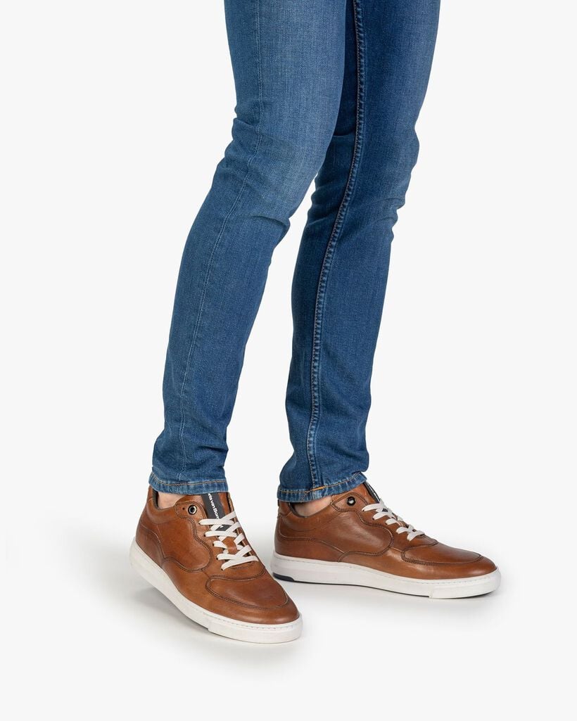 Sneaker cognac Kalbsleder