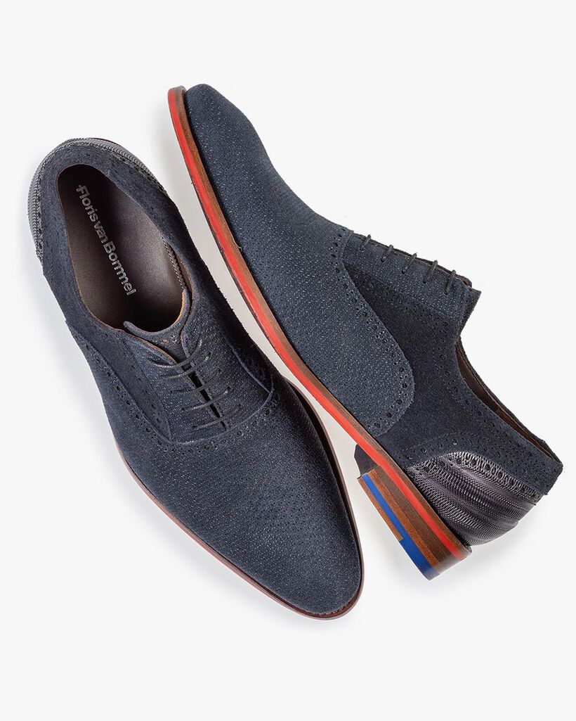 Schn&uuml;rschuh dunkelblau mit Print