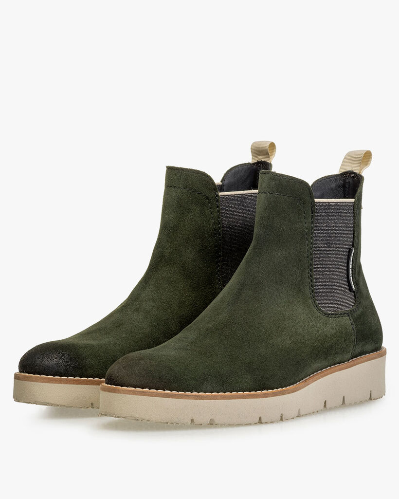 Chelsea Boot Wildleder gr&uuml;n