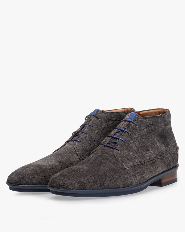 Lace boot suede grey