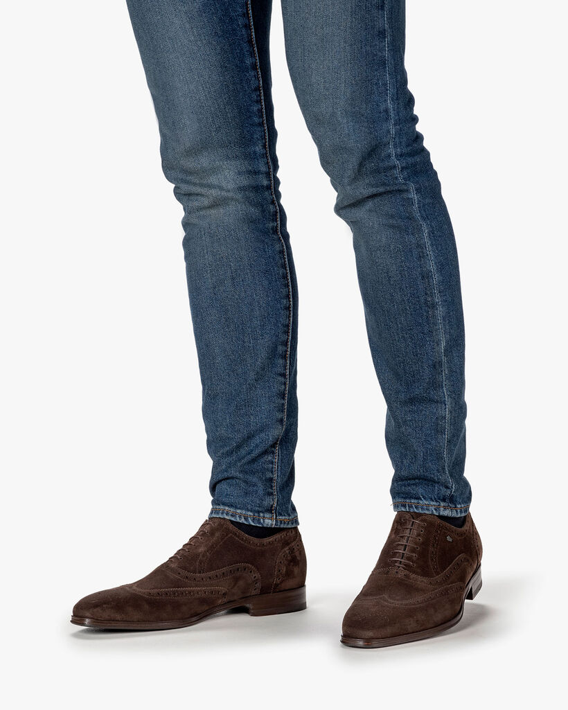 Schn&uuml;rschuh Wildleder dunkelbraun