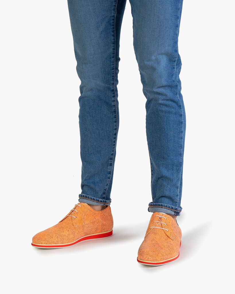 Schn&uuml;rschuh Wildleder orange