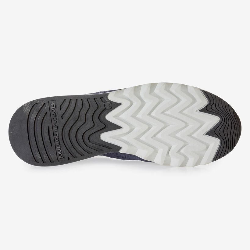 Dunkelblauer Wildleder-Sneaker mit Print