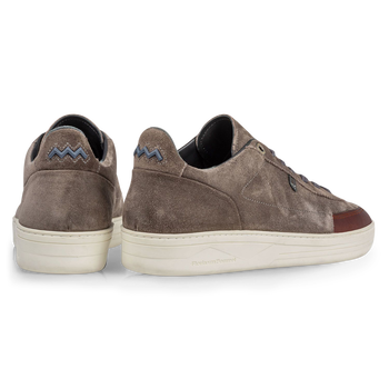 Sneaker suede leather dark taupe
