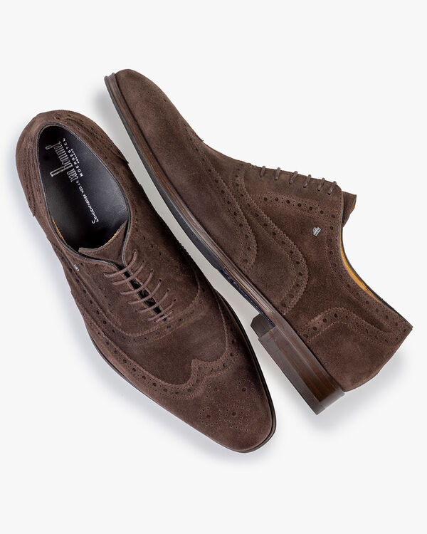 Schn&uuml;rschuh Wildleder dunkelbraun