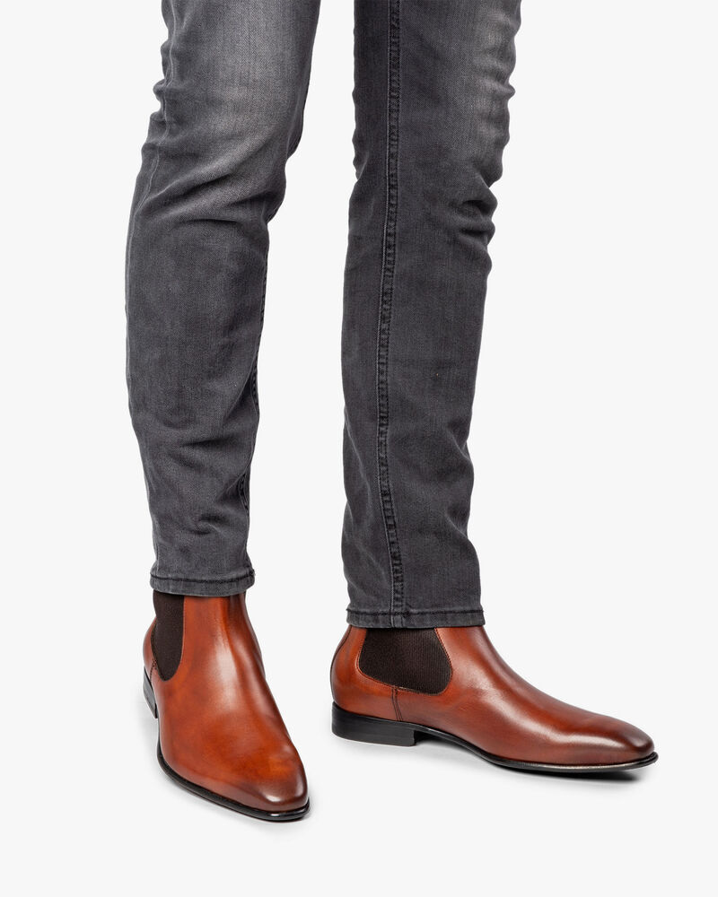 Leder Chelsea Boot dunkelcognac