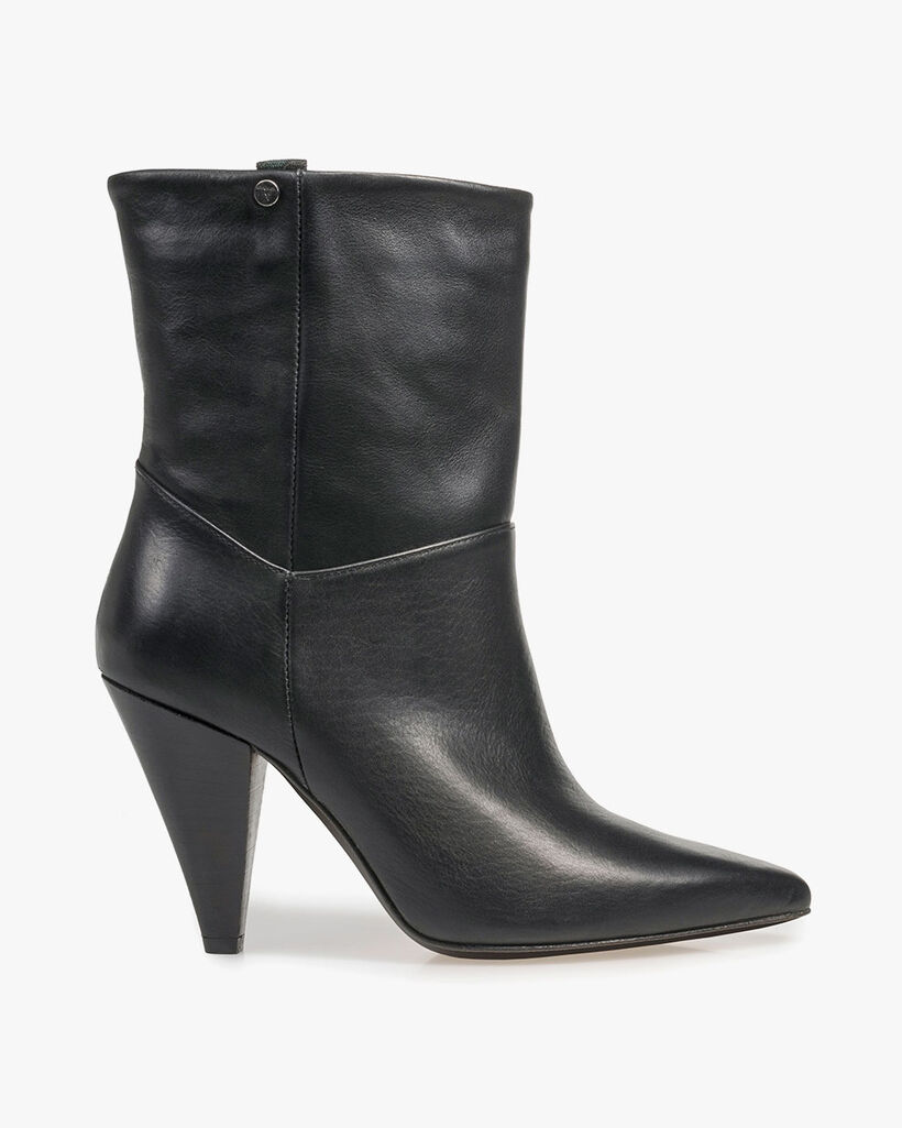 Black nappa leather high boots