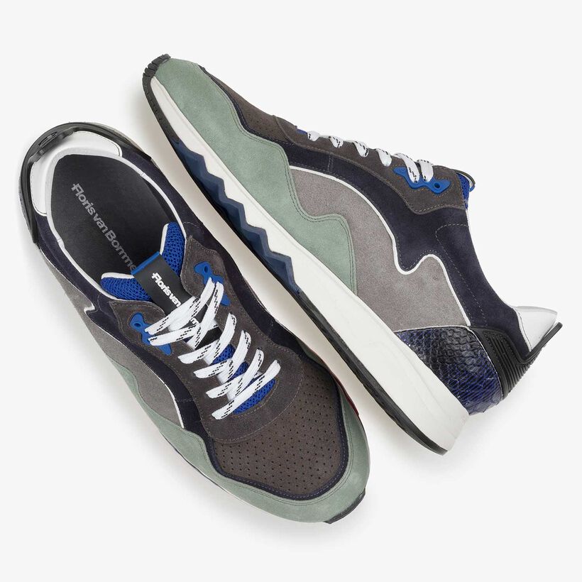Grün-blauer Wildleder-Sneaker