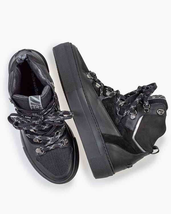 Halbhoher Sneaker schwarz Leder