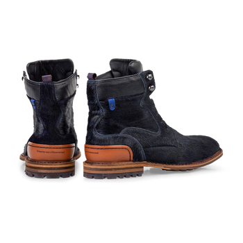 Schn&uuml;rstiefel Pony blau