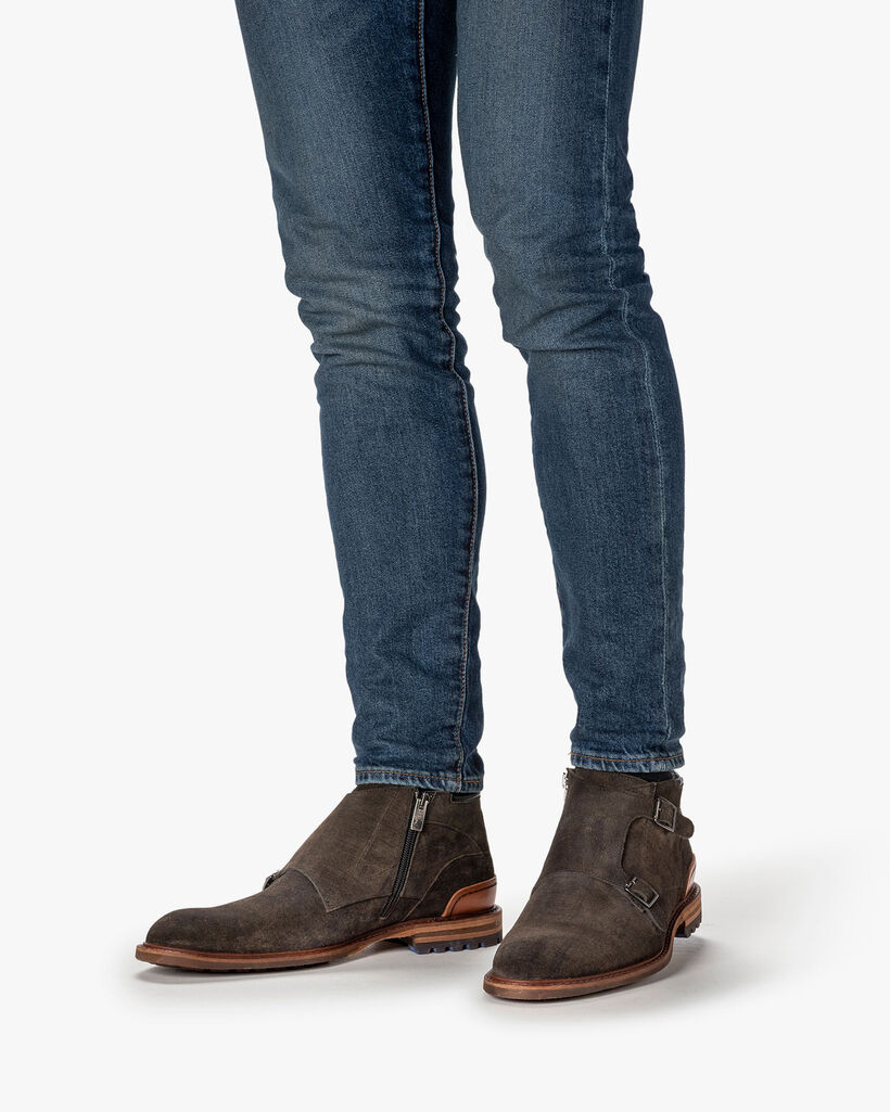 Monk strap suede dark green