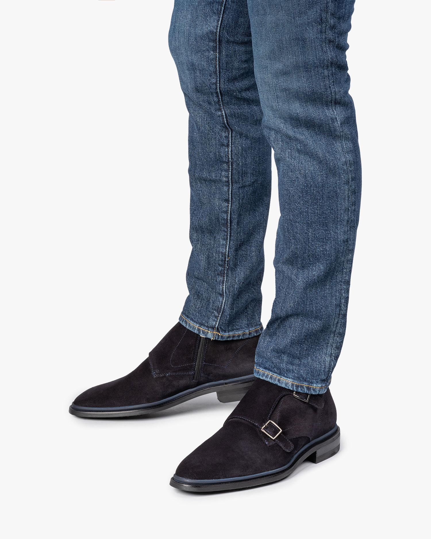 Floris van bommel top blauw suede