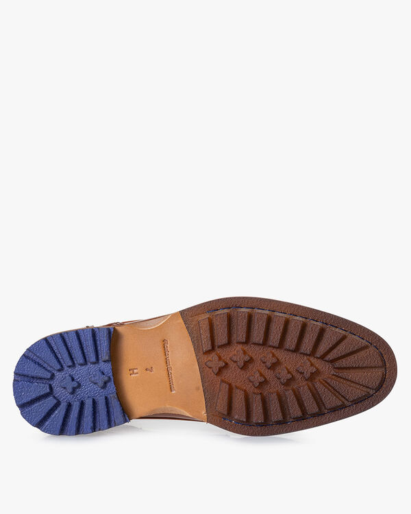 Schn&uuml;rstiefel Leder cognac