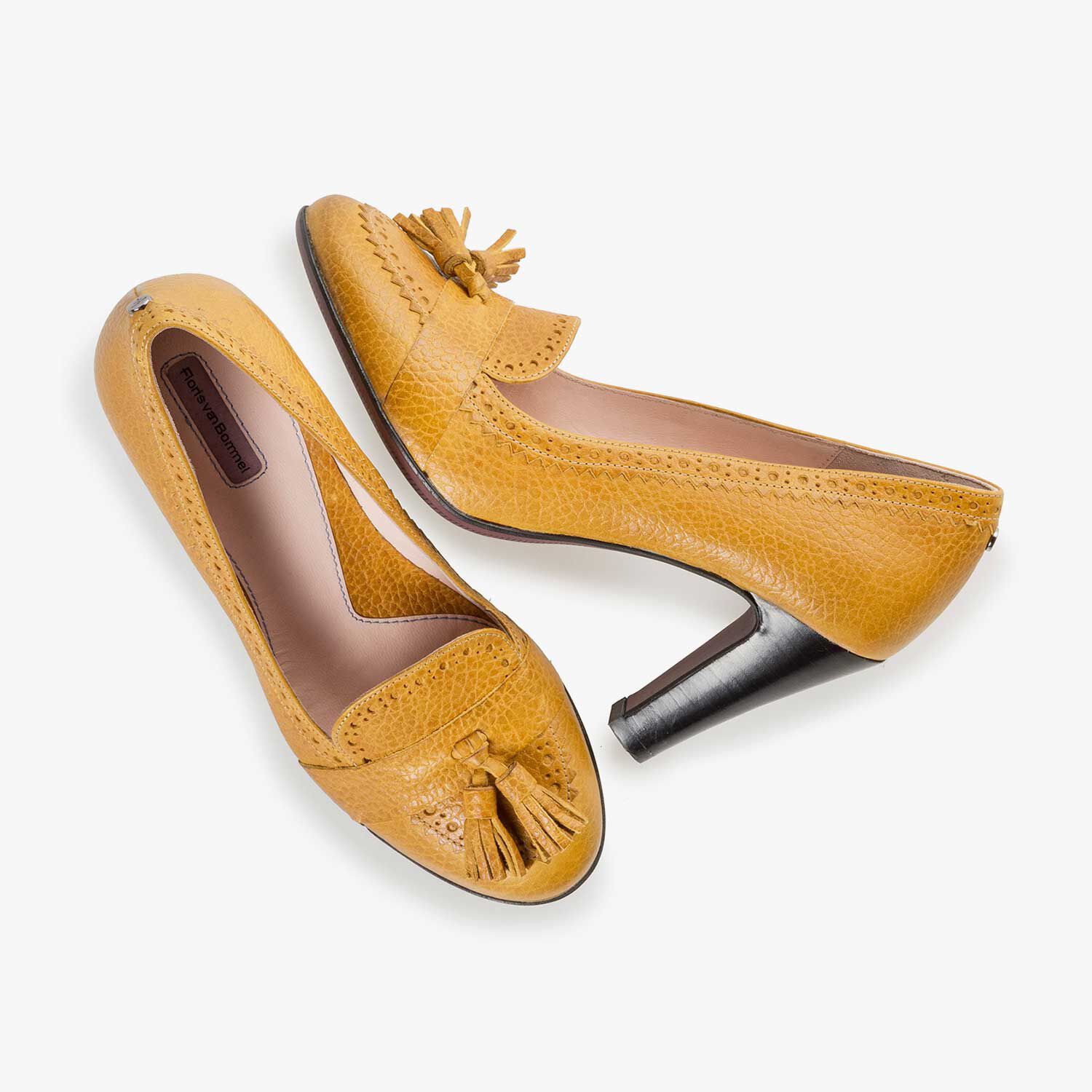 Yellow clearance tassel heels