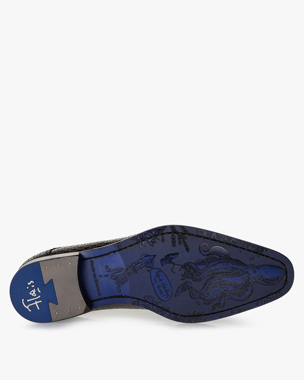 Schn&uuml;rschuh Metallic-Print bronze