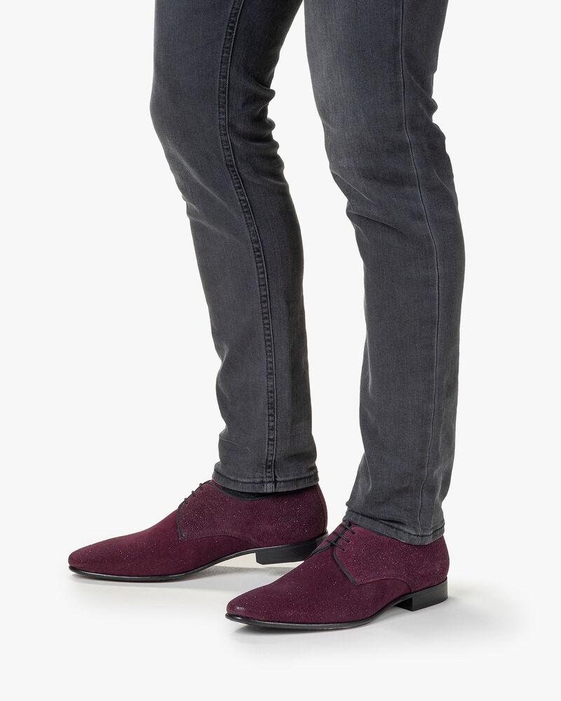 Schnürschuh Wildleder bordeaux