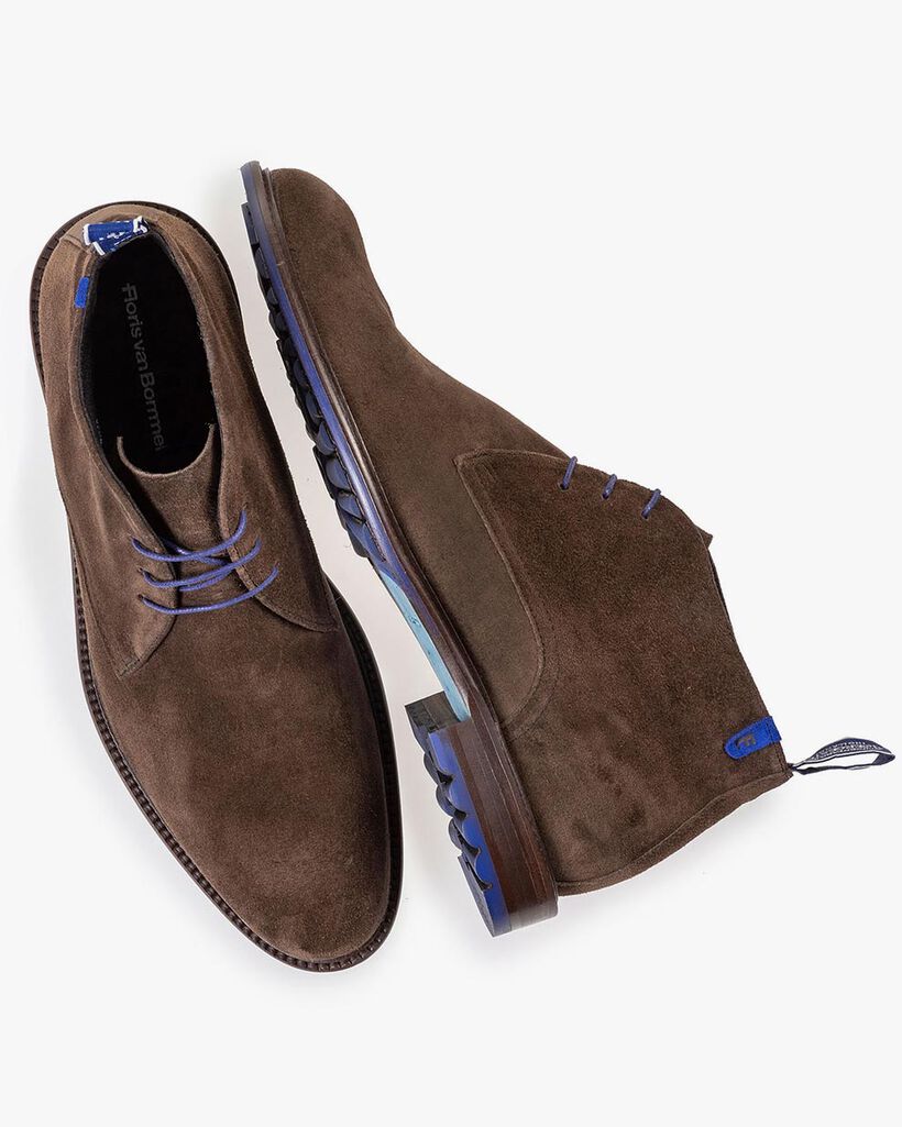 Schn&uuml;rstiefel Wildleder taupe