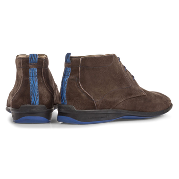 Brown suede leather lace boot