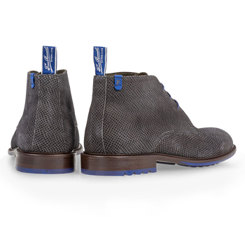 Schn&uuml;rstiefel grau mit Print