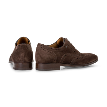 Schn&uuml;rschuh Wildleder dunkelbraun