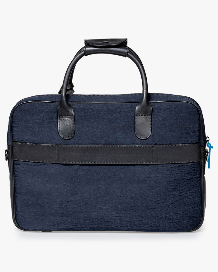 Bürotasche schmal Textil blau