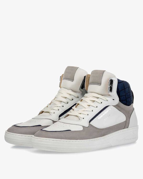 High-top sneaker calf leather white