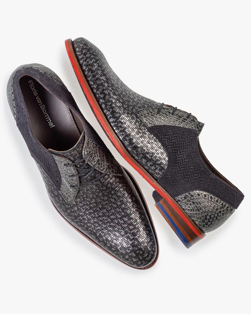 Schn&uuml;rschuh grau metallic