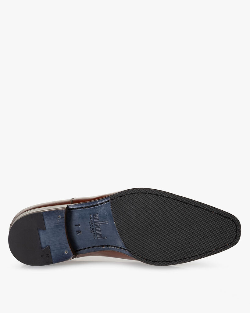 Schn&uuml;rschuh Kalbsleder dunkel cognacfarben