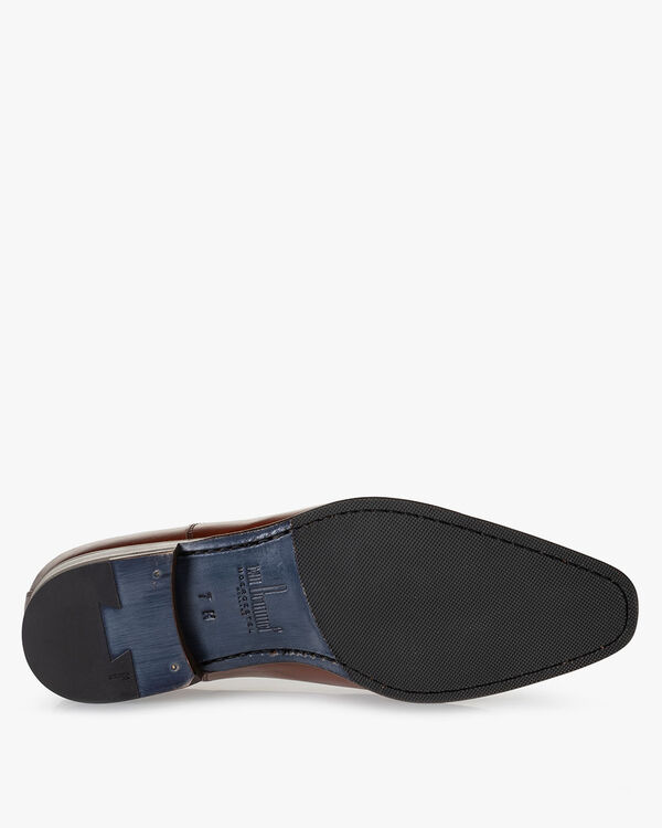 Schn&uuml;rschuh Kalbsleder dunkel cognacfarben