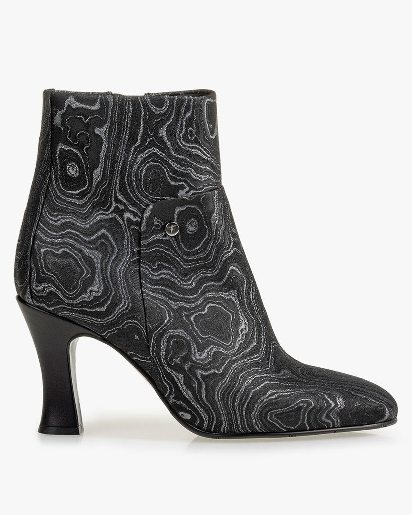 Stiefelette Print schwarz