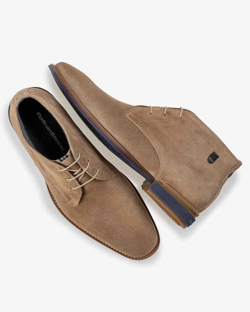 Boot suede leather sand-coloured