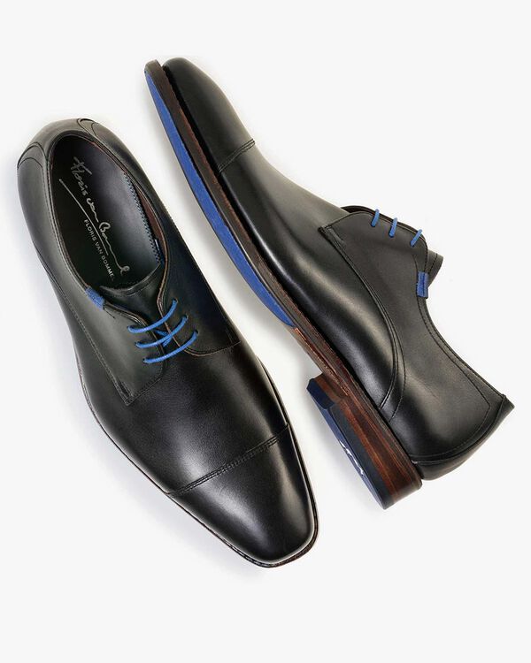 Schn&uuml;rschuh Kalbsleder schwarz