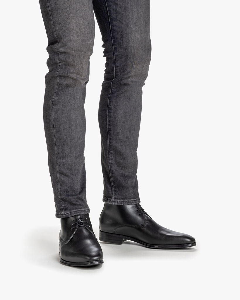 Schn&uuml;rstiefel Kalbsleder schwarz