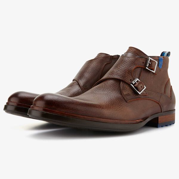 Floris van Bommel Braune Herren Stiefel mit Reißverschluss