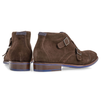 Schnallenschuh braun Wildleder